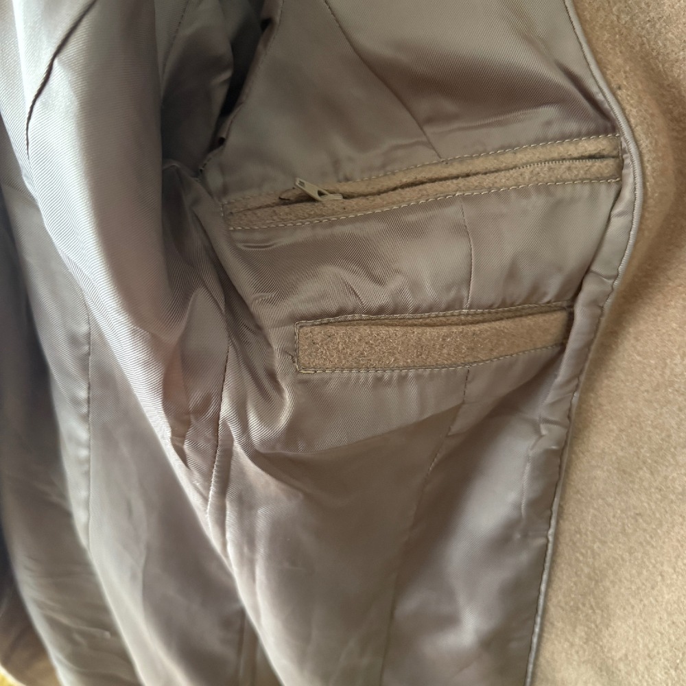 BGSD Wool Blend Coat Classic Button Front Tan Coat Jacket Size S - Picture 7 of 7